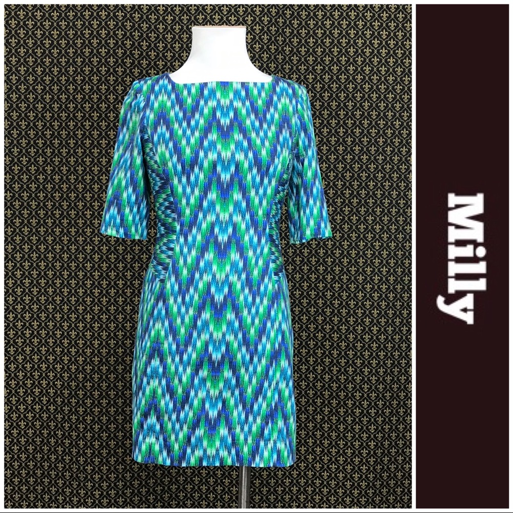 Milly Digital Zig Zag Carina Sheath Dress